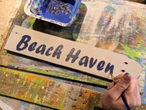 handcrafted beach signs